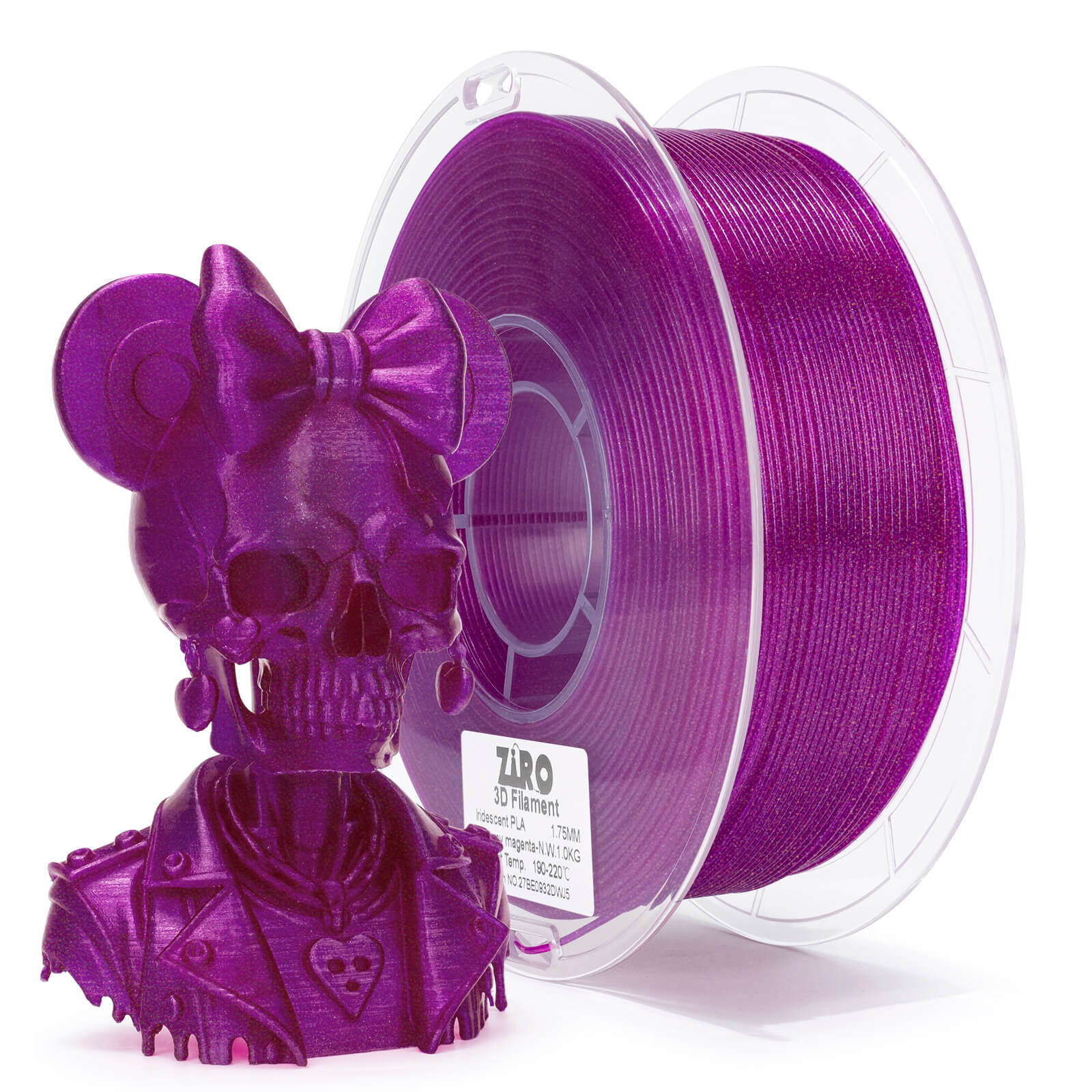 ZIRO Iridescent Series PLA Twinkle Effect Filament 1.75mm 1kg/2.2lb Spool