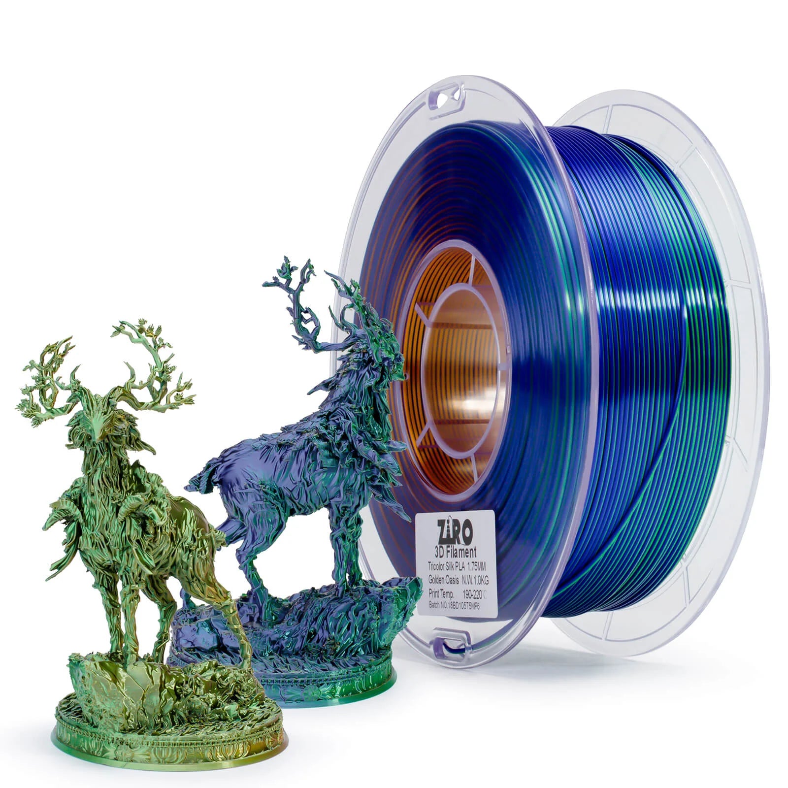 ZIRO Tri-color Silk PLA Filament 1.75mm